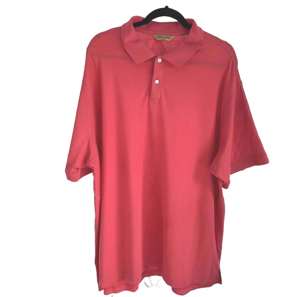 Roundtree & Yorke Gold Label Men's Pink Polo Shirt 100% Cotton - Size 2XB
